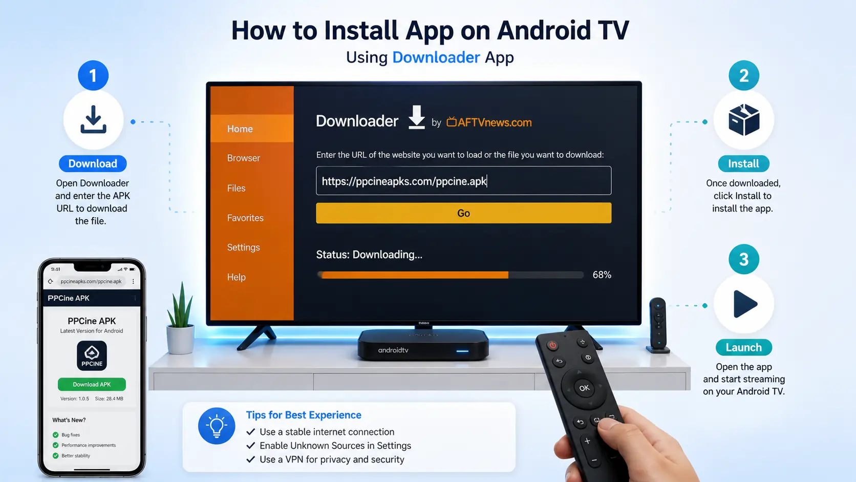 How to install PPCine on Android TV step by step India 2026