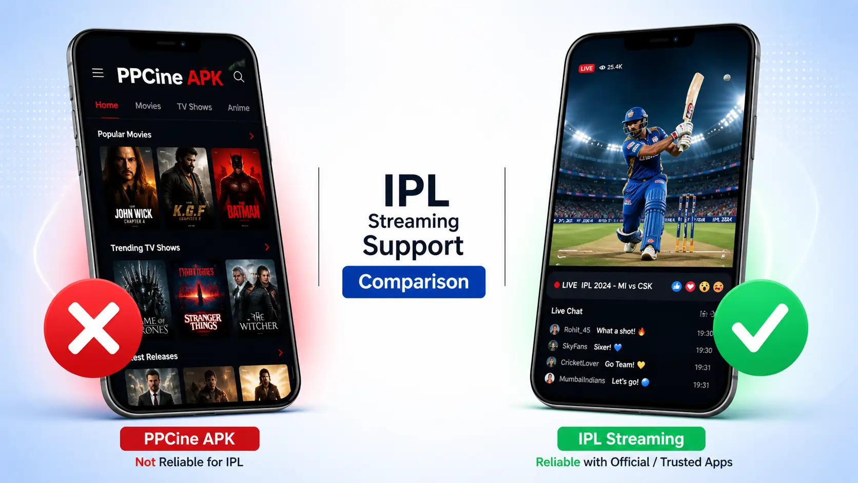 ppcine apk ipl streaming support comparison